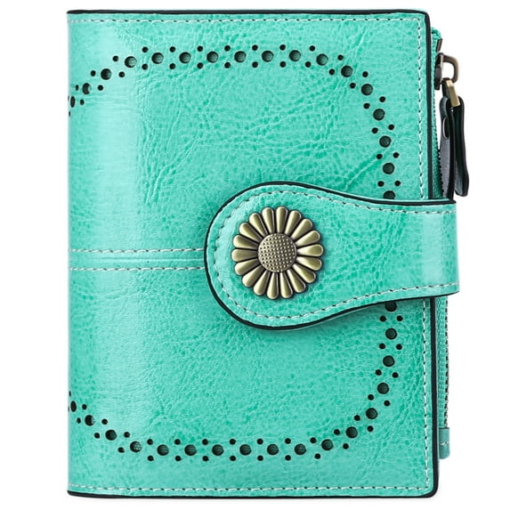 Sendefn Small Women Wallet Genuine Leather Bifold Purse RFID Blocking Card Holder