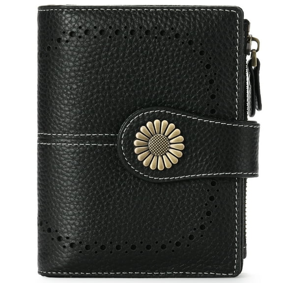 Sendefn Small Women Wallet Genuine Leather Bifold Purse RFID Blocking Card Holder