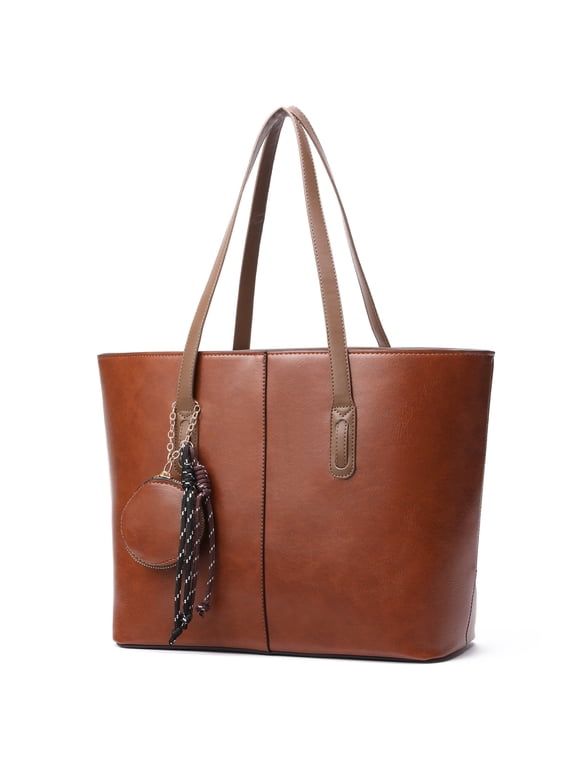 Tote Bags with Zipper Leather Purses and Handbags for Women Large Hobo Shoulder Bag