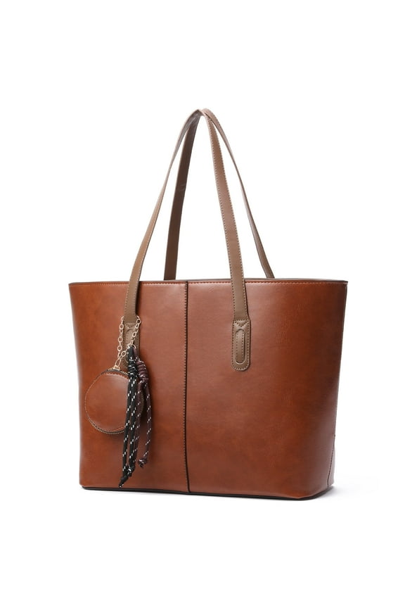 Tote Bags with Zipper Leather Purses and Handbags for Women Large Hobo Shoulder Bag