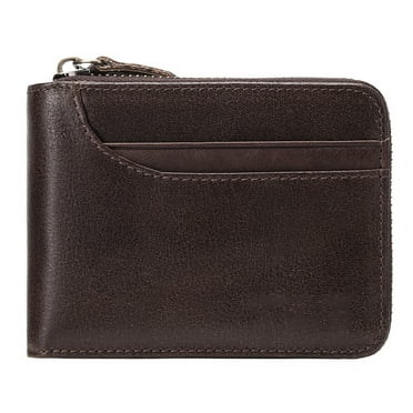 Sendefn Wallets for Men Leather Front Pocket Wallet RFID Zip Bifold Credit Card Holder
