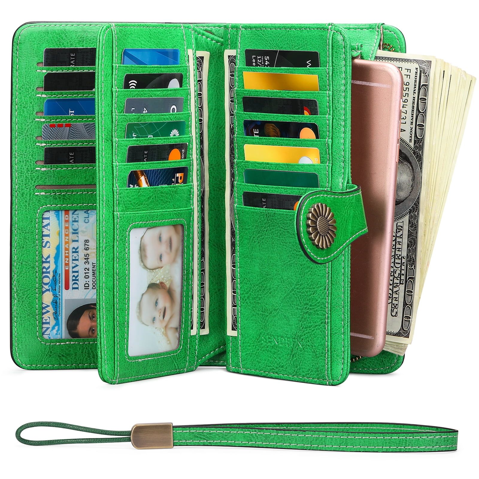 Sendefn Wallets for Women Genuine Leather Credit Card Holder with RFID