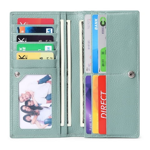 Wallets for Women RFID Blocking Ultra Slim Real Leather Credit Card Holder Clutch