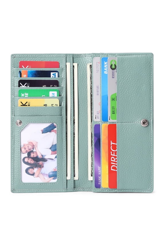 Wallets for Women RFID Blocking Ultra Slim Real Leather Credit Card Holder Clutch
