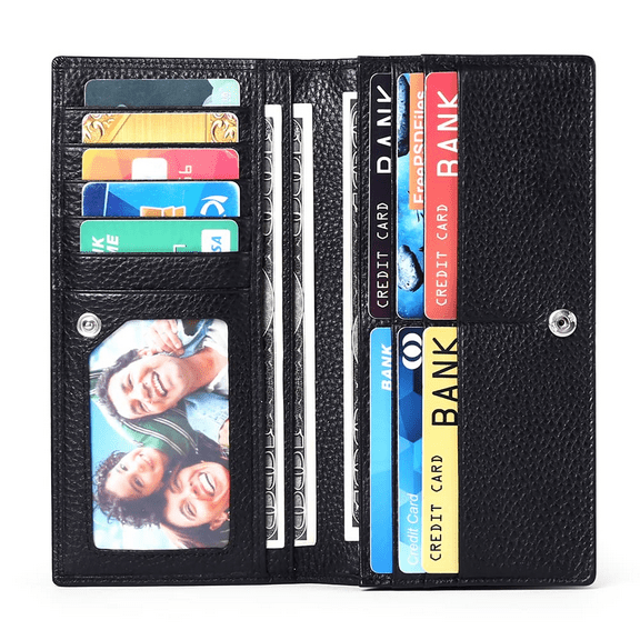 Sendefn Wallets for Women RFID Blocking Ultra Slim Real Leather Credit Card Holder Clutch
