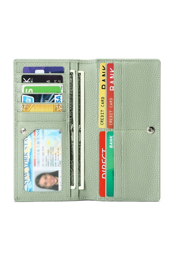 Wallets for Women RFID Blocking Ultra Slim Real Leather Credit Card Holder Clutch