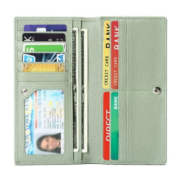 Sendefn Wallets for Women RFID Blocking Ultra Slim Real Leather Credit Card Holder Clutch