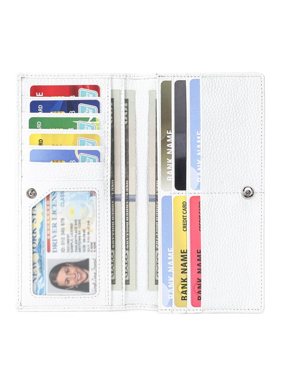 Wallets for Women RFID Blocking Ultra Slim Real Leather Credit Card Holder Clutch