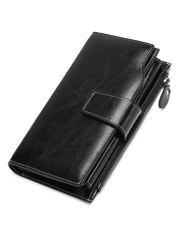 Women Leather Wallets RFID Blocking Clutch Card Holder Ladies Purse with Zipper Pocket