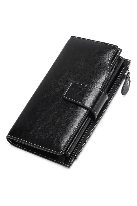 Women Leather Wallets RFID Blocking Clutch Card Holder Ladies Purse with Zipper Pocket