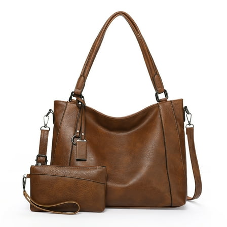 Sendefn Women Tote Bag Handbags Leather Hobo Shoulder Bags Top Handle Satchel Purse Set 2pcs