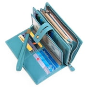 Sendefn Women Wristlet Wallets Large Capacity RFID Blocking Leather Wallets Credit Cards Organizer with Checkbook Holder