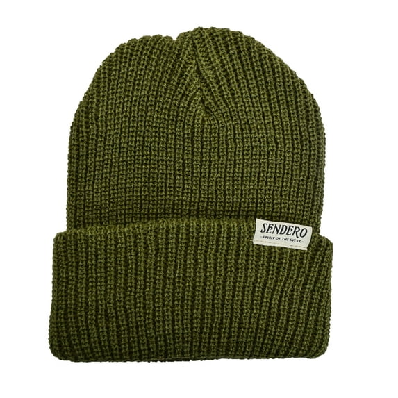 Sendero Provisions Co. Army Green Outdoor Vintage Cuffed Beanie for Men & Women