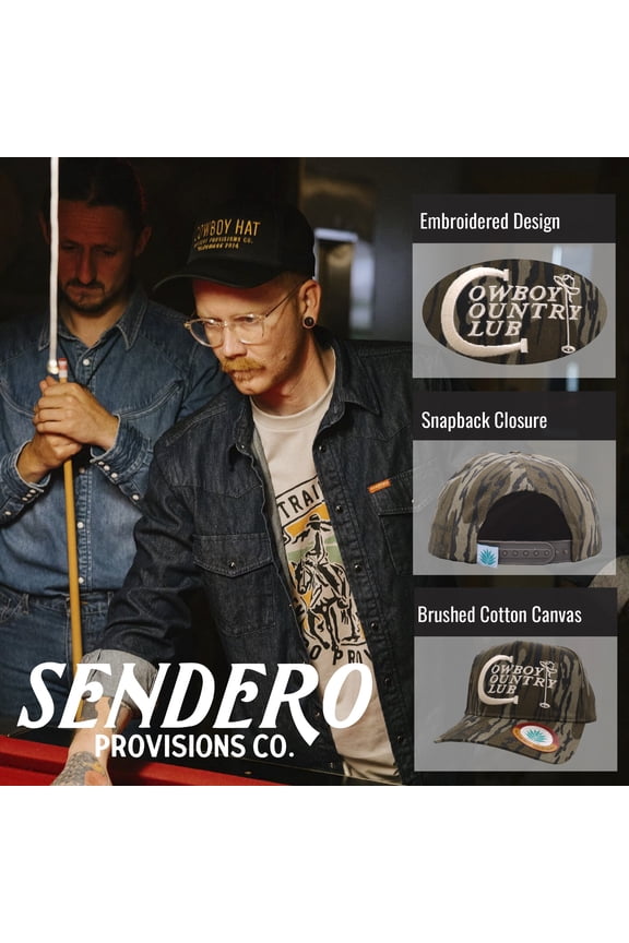 Co. Cowboy Country Club Adjustable Snapback Hat with Embroidered Design, Camo, One Size - Premium Cotton Blend, Structured 5-Panel Trucker Hat for Men & Women(SPCH124F13BZZ)