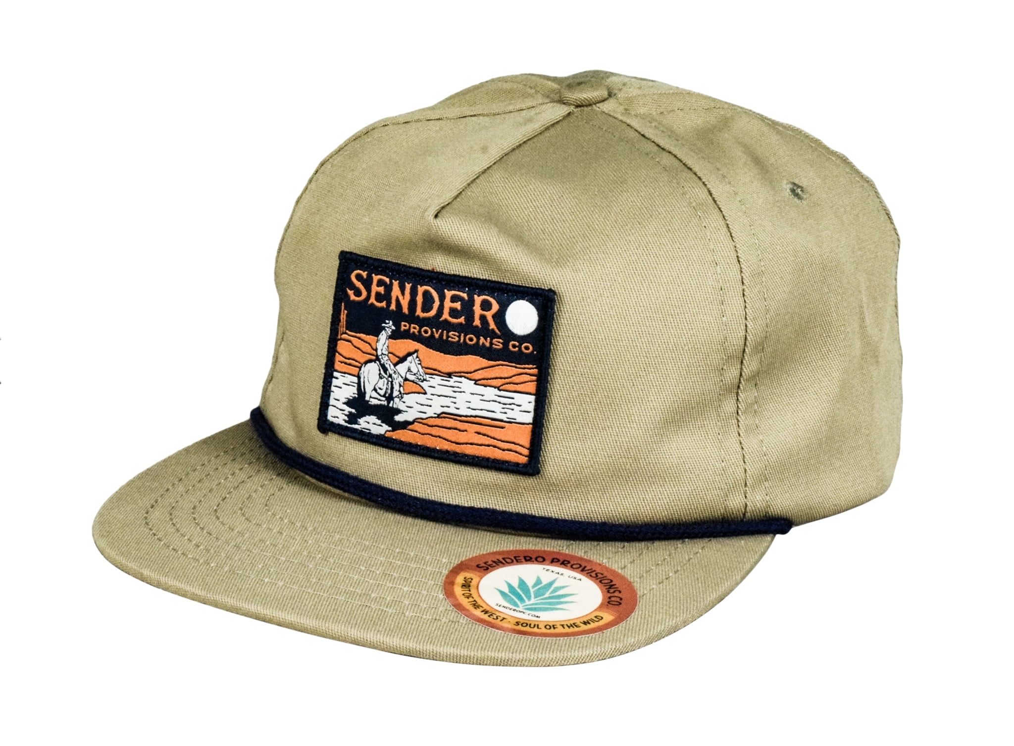 Sendero Provisions Co. Lone Rider Adjustable Snapback Rope Hat (Tan) - One Size