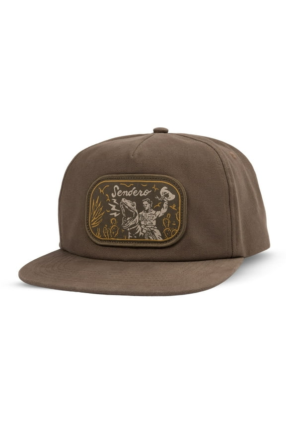 Co. Outdoor Snapback Hat with Velociwrangler Woven Patch (Brown)