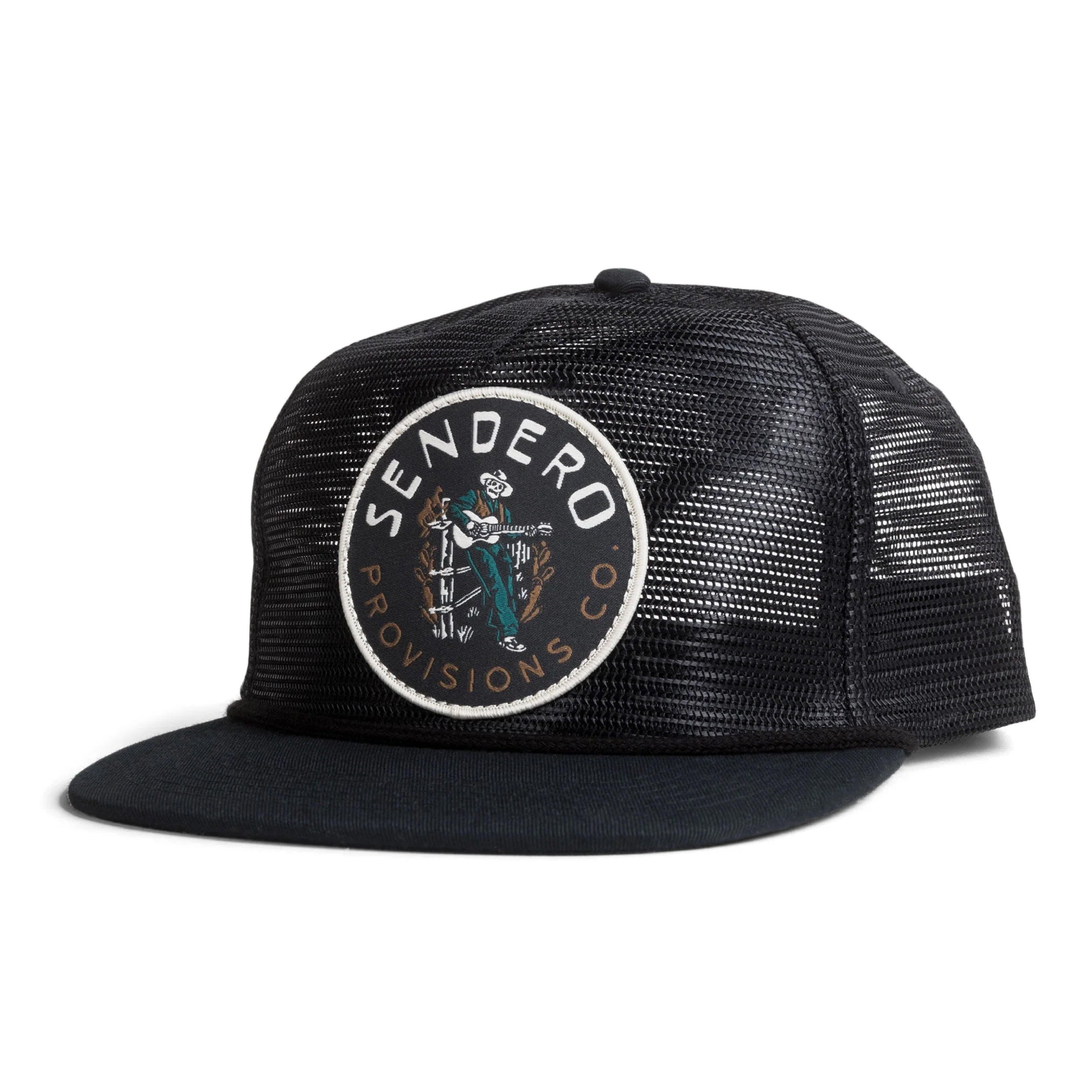 Sendero Provisions Co. Still Pickin’ Unisex All Mesh Snapback Rope Hat (Black)