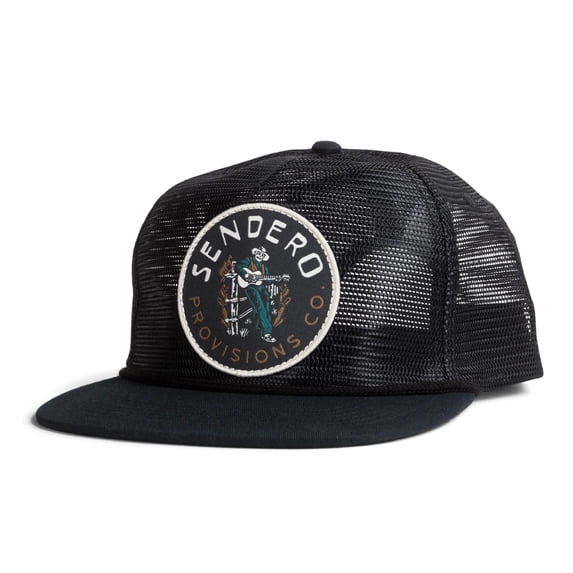 Sendero Provisions Co. Still Pickin’ Unisex All Mesh Snapback Rope Hat (Black)