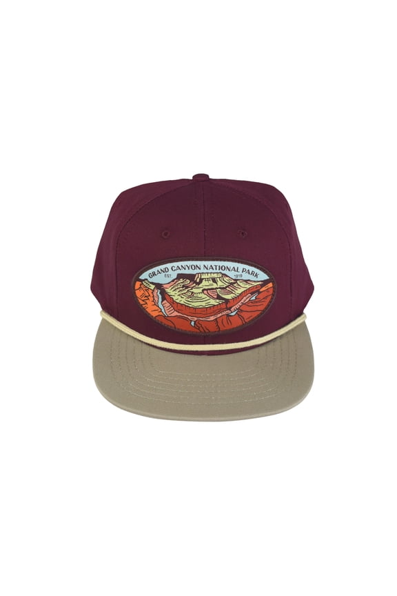 Grand Canyon National Park Hat Wine/Khaki Snapback Cap
