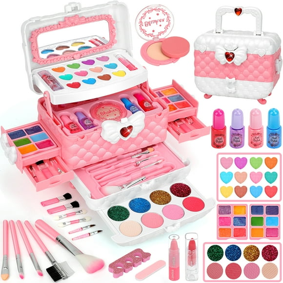 Sendida Washable Kids Makeup Kit for Girls, Princess Toy for Girl Age 3-12 Birthday Gift(Pink)