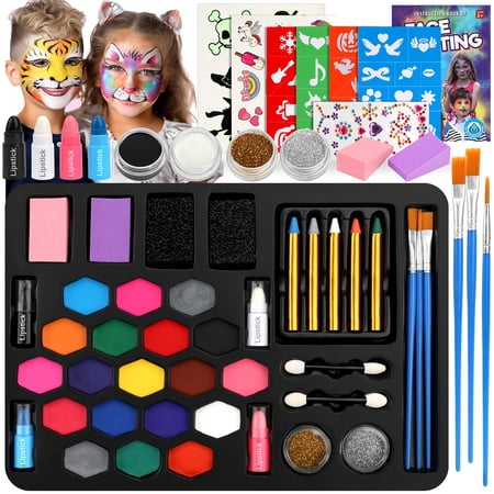 Sendida Halloween Makeup - Painting Kit Face Body Paint Makeup Set with Fake Blood for Halloween Party Supplies