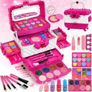 Sendida Toys for Kids Washable Makeup Kit Princess Toys Makeup Gift Set for Girls Age 3-12 (Rose)
