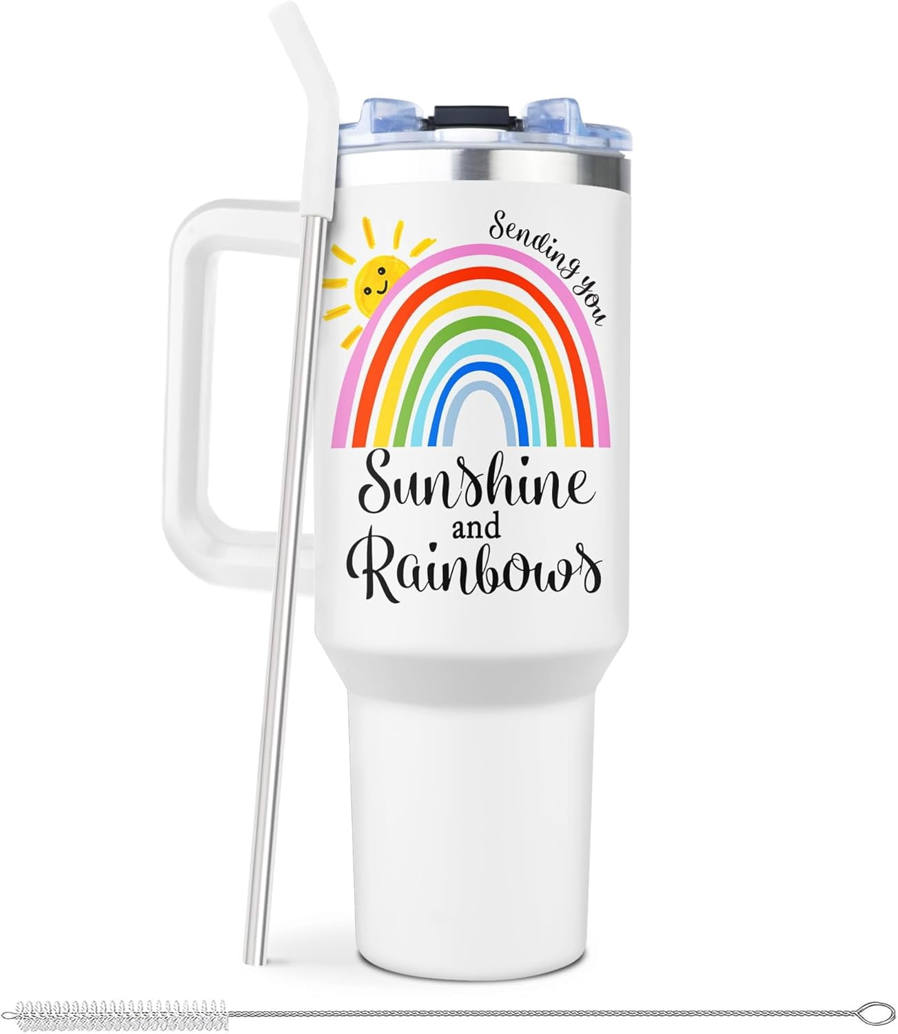 Sending Sunshine Gifts for Women, Get Well Soon Gifts for Women, Inspirational/Cancer Care/Thinking of You/Sympathy Gifts for Women Friends, Christmas Birthday Gifts for Women 40 Oz Tumbler