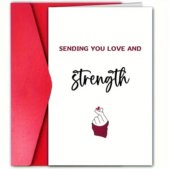 Sending You Love and Strength Greeting Card  Inspirational Design with Heart Illustration  Blank Inside, Envelope Included  Perfect for Encouragement or Supportive Messages