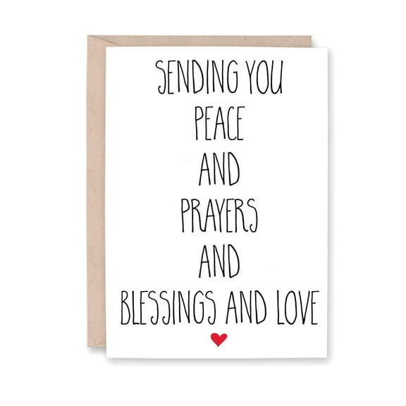 Sending You Peace and Prayers Card Inspirational Blessings and Love Design Perfect for Sympathy, Support, or Encouragement Envelope Included, Blank Inside