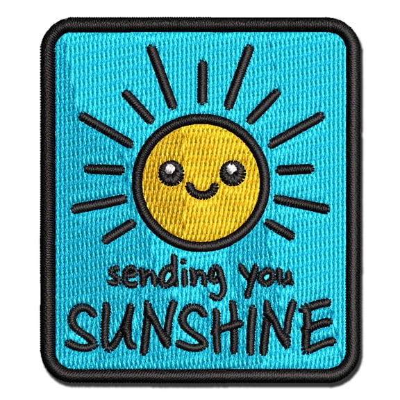 Sending You Sunshine Applique Multi-Color Embroidered Iron-On Patch - 2.0 Inch Mini