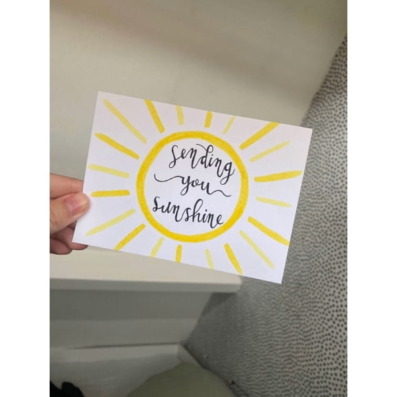 "Sending You Sunshine" Greeting Card Bright and Cheerful Design Perfect for Encouragement, Birthdays, or Just Because Blank Inside for Personal Messages