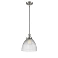thumbnail image 1 of Seneca Falls Brushed Satin Nickel LED Mini Pendant with Halophane Dome Glass, 1 of 1