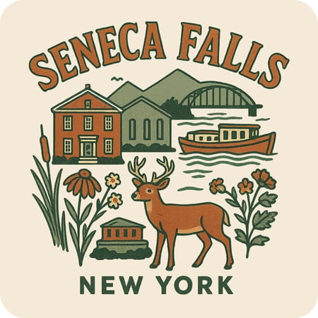 Seneca Falls New York Keepsakes Souvenir Vinyl Sticker – Destination Travel Keepsake Collectible (3-Inches Wide)