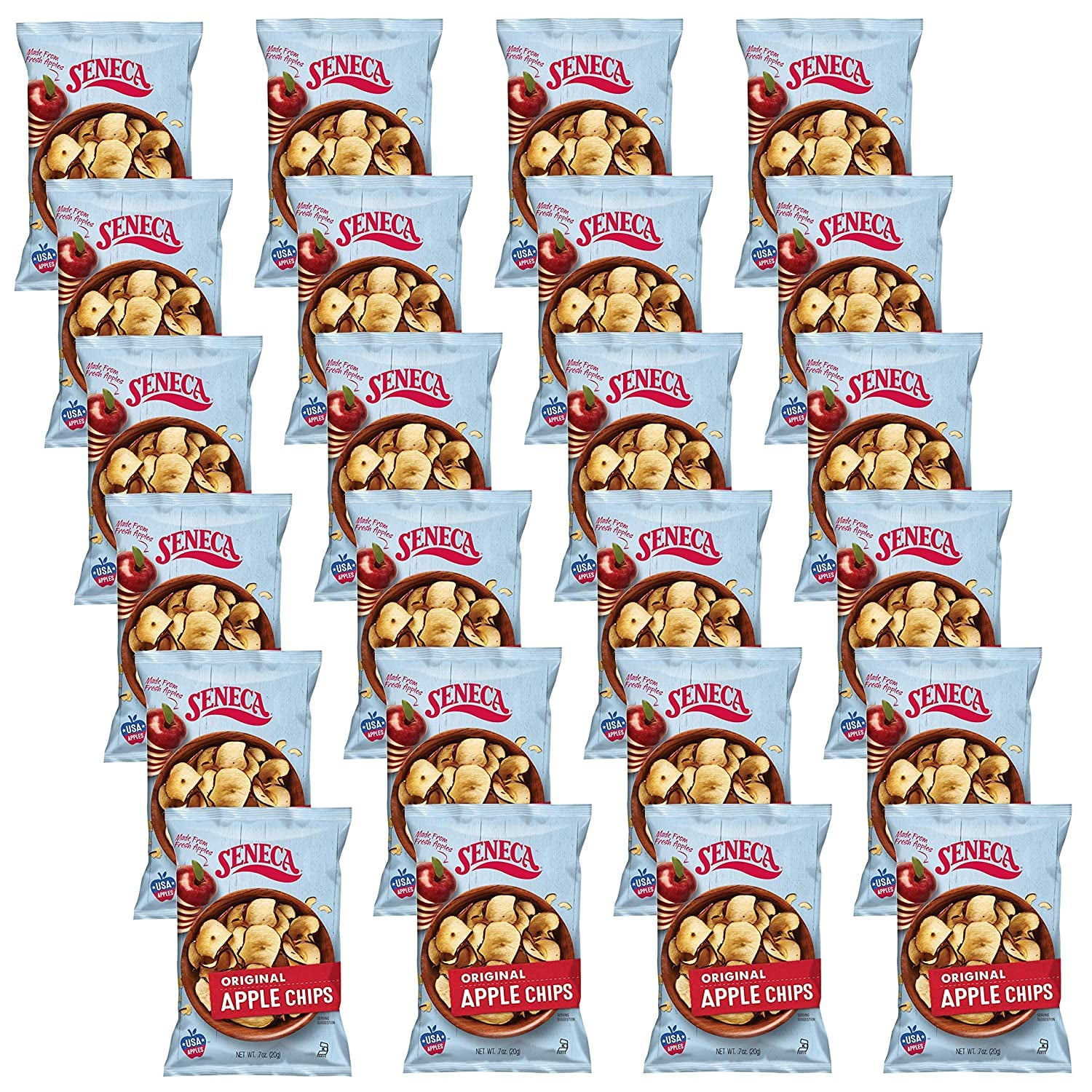 Seneca Original Apple Chips | Made from Fresh 100% Red Delicious Apples | Yakima Valley Orchards | Seasonally Picked | Crisped Apple Perfection | Foil-Lined Freshness Bag | 0.7 ounce (Pack of 24)