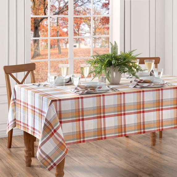 Elrene Home Fashions Seneca Plaid Harvest Cotton Tablecloth, Multicolor, 60" x 120" Rectangle