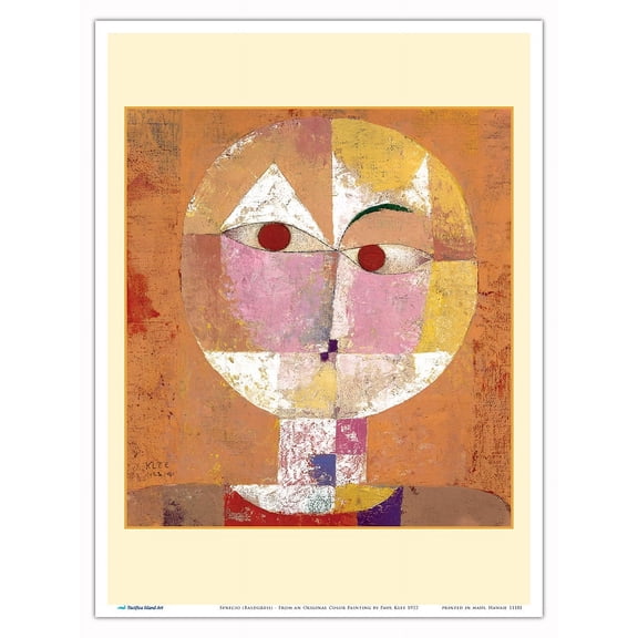 Senecio (Baldgreis) - Head of a Man Going Senile - From an Original Color Painting by Paul Klee c.1922 - Master Art Print (Unframed) 9in x 12in