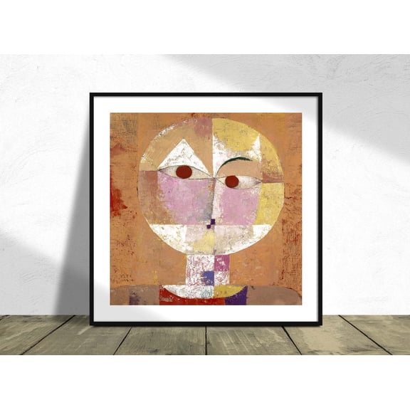 Senecio Baldgreis Paul Klee Square Poster Reproduction 20Th Century Expressionism Modern Art, Unframed Canvas 24x36in