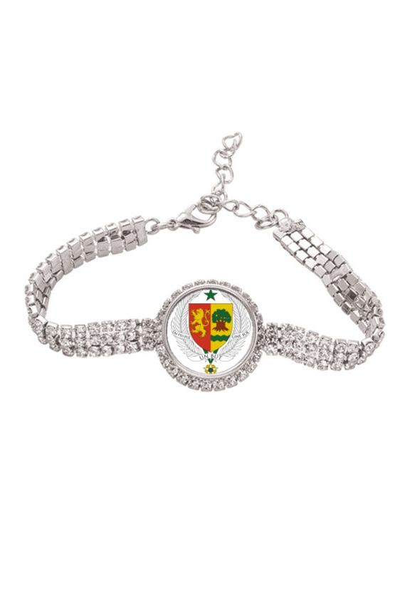 Senegal Africa National Emblem Tennis Chain Anklet Bracelet Diamond Jewelry