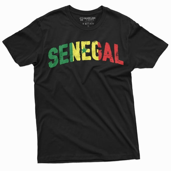 Senegal T-Shirt Republic Of Senegal Flag Text National Patriotic Senegalese T-Shirt