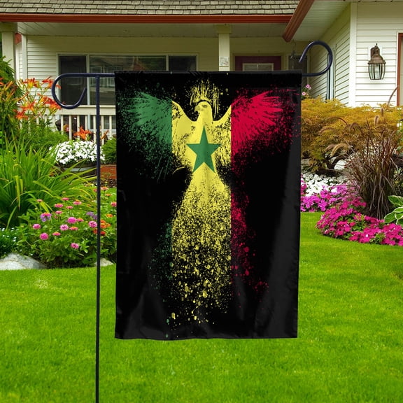 Senegalese Flag With Eagle Painting - Proud Senegal Garden Flag (11.5x17.5) Double-Sided Decorative Polyester Indoor/Outdoor Flag