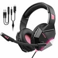 thumbnail image 1 of Seneo EG10 Gaming Headset with 3D Surround Sound, PC PS4 Headset with Crystal Clear Mic, 50mm Speaker Drivers, Volume & Mute Control Universal Gaming Headphones for Xbox One(Pink), 1 of 6