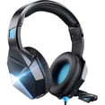 thumbnail image 1 of Seneo Nintendo Switch Gaming Headphones，Noise Canceling Mic & LED Light Blue, 1 of 6