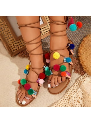 Pom Pom Flip Flops