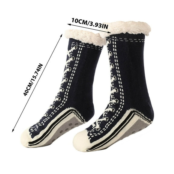 Senfafa Fuzzy Socks Winter Warm Socks for Ladies Thick Fleece Lined Non-Slip Indoor Floor Socks with Grips for Home
