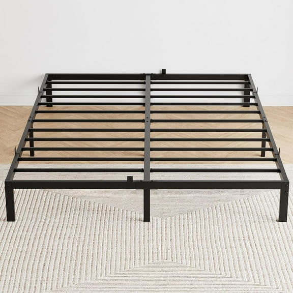 Senfot 10 Inch Twin Bed Frame, Heavy Duty Metal Platform with Slats, No Box Spring Needed, Easy Assembly, Noise-Free, Black