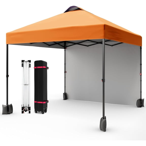 Senfot 10x10 Instant Pop-Up Gazebo with Removable Sidewalls, UV Protection & Waterproof, Portable Outdoor Canopy Tent for Parties Weddings Backyard Beach Camping, Orange