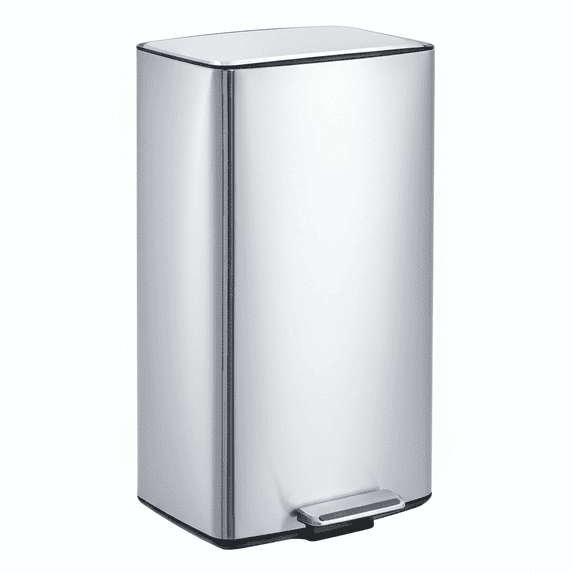 Senfot 11 Gal Kitchen Trash Can, 40 L Stainless Steel Garbage Can with Soft Close Lid & Removable Inner Bucket - Metal Waste Bin