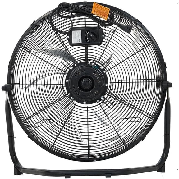 Senfot 12 Inch Aluminum Alloy Floor Fan- 120V 60Hz Three Speed Adjustable- Black Powder Coated Heavy Duty Industrial Paddock Cooling Fan