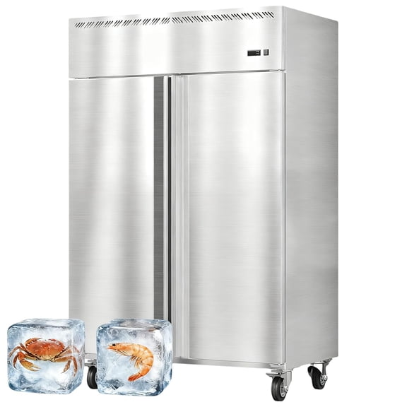 Senfot 122x76x195cm Stainless Steel Upright Commercial Freezer, Reach-In Freezer for Restaurant Catering Kitchen Storage Silver