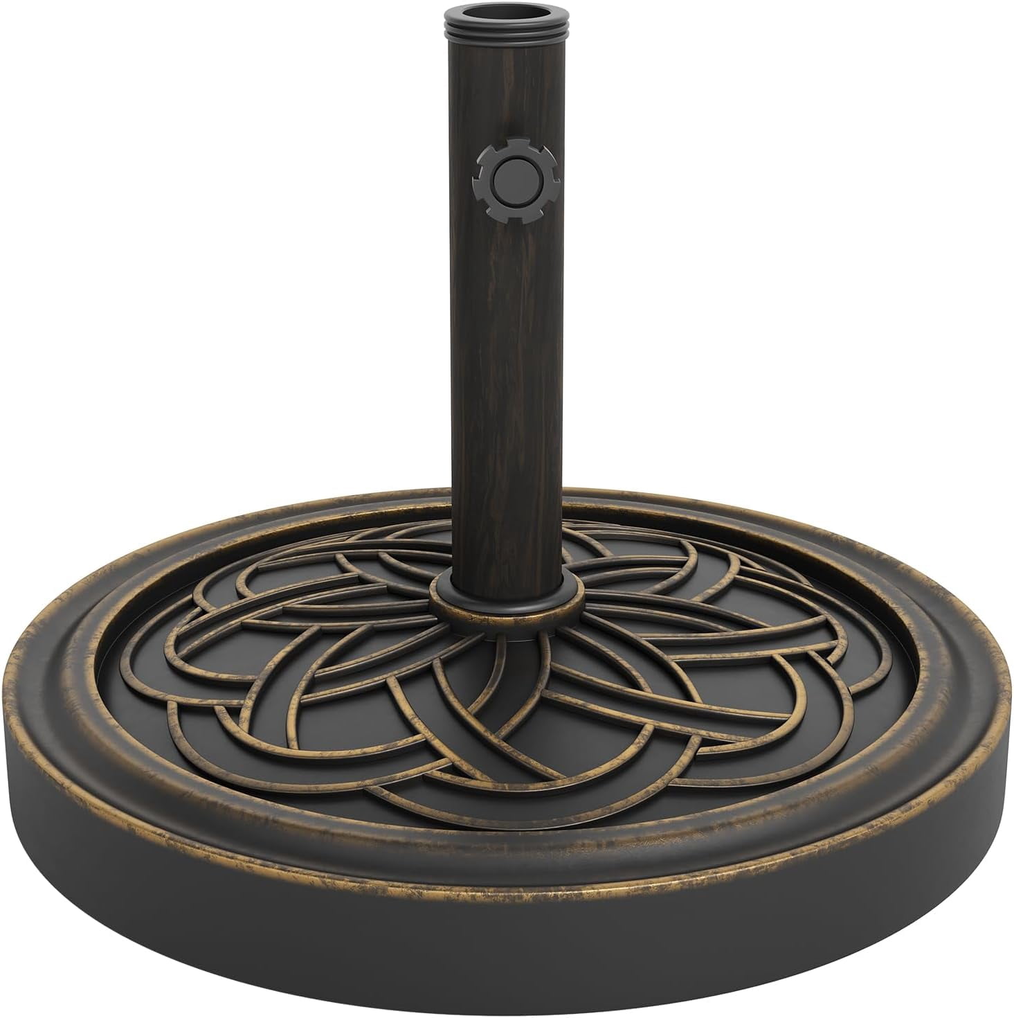 Senfot 12KG Resin Umbrella Base, Bronze Finish, Heavy Duty Stand for Outdoor Patio Garden Umbrella Brown